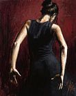 Fabian Perez El Baile del Flamenco en Rojo II painting